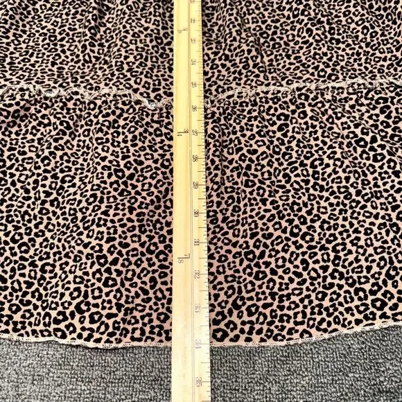 Ultra Flirt Tiered Midi Skirt Women’s Medium Brown Black Leopard Print Boho - Picture 3 of 5